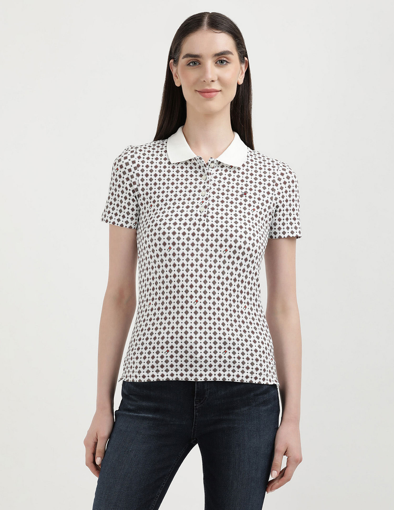 Tommy Hilfiger Slim Fit Geometric Printed Polo Shirt