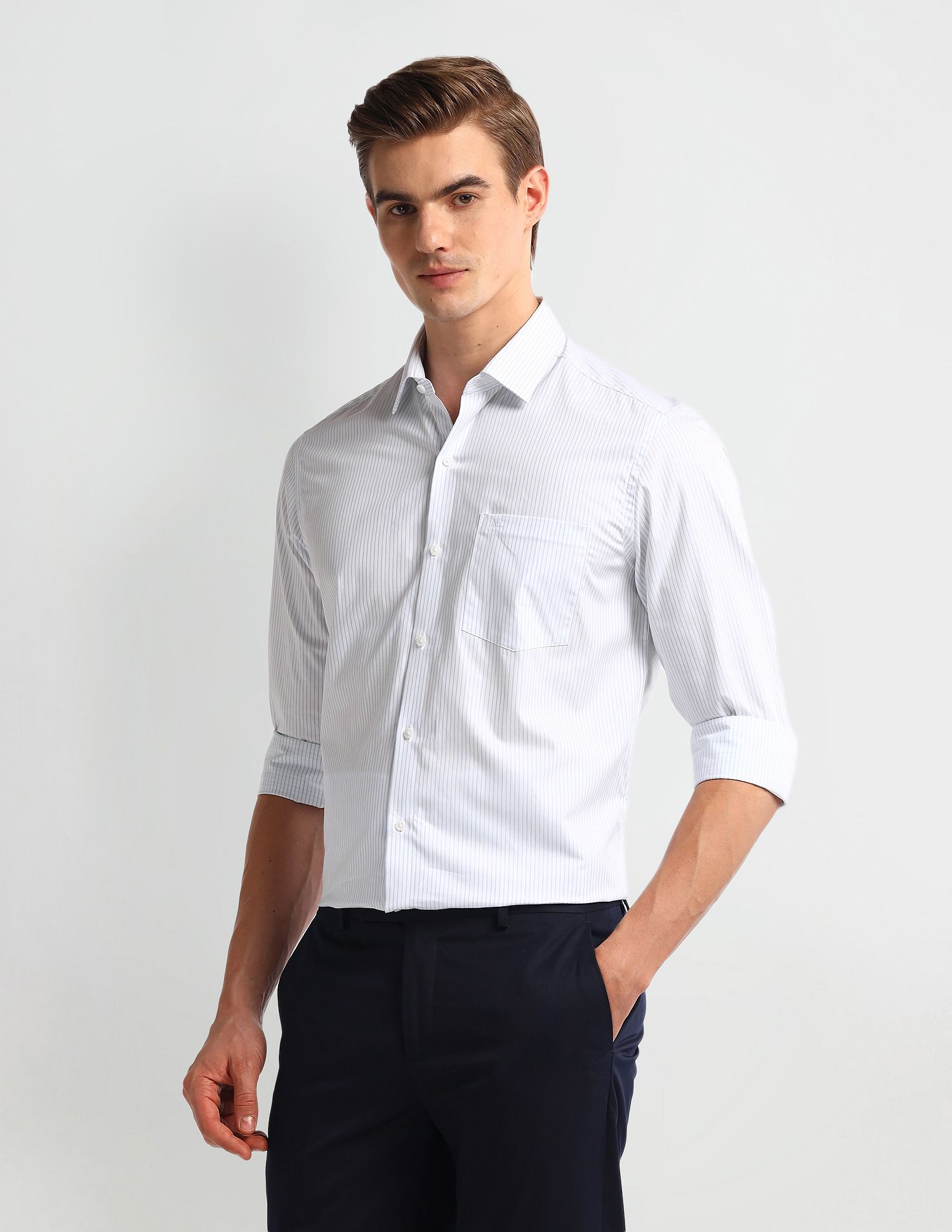 Arrow Herringbone Vertical Stripes Shirt