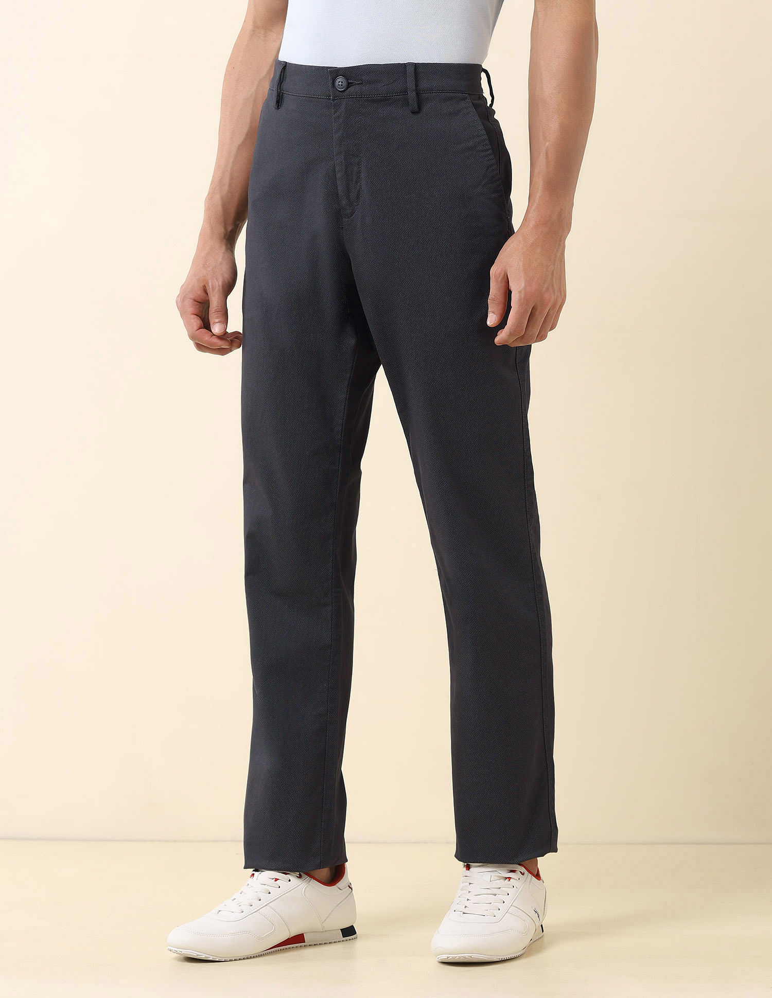 U.S. Polo Assn. Solid Riley Straight Fit Trousers