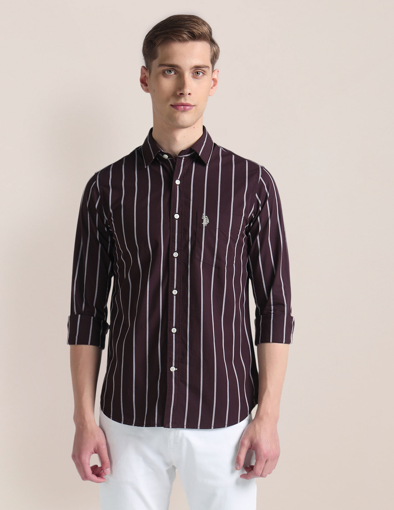 U.S. Polo Assn. Vertical Stripe Tailored Fit Shirt