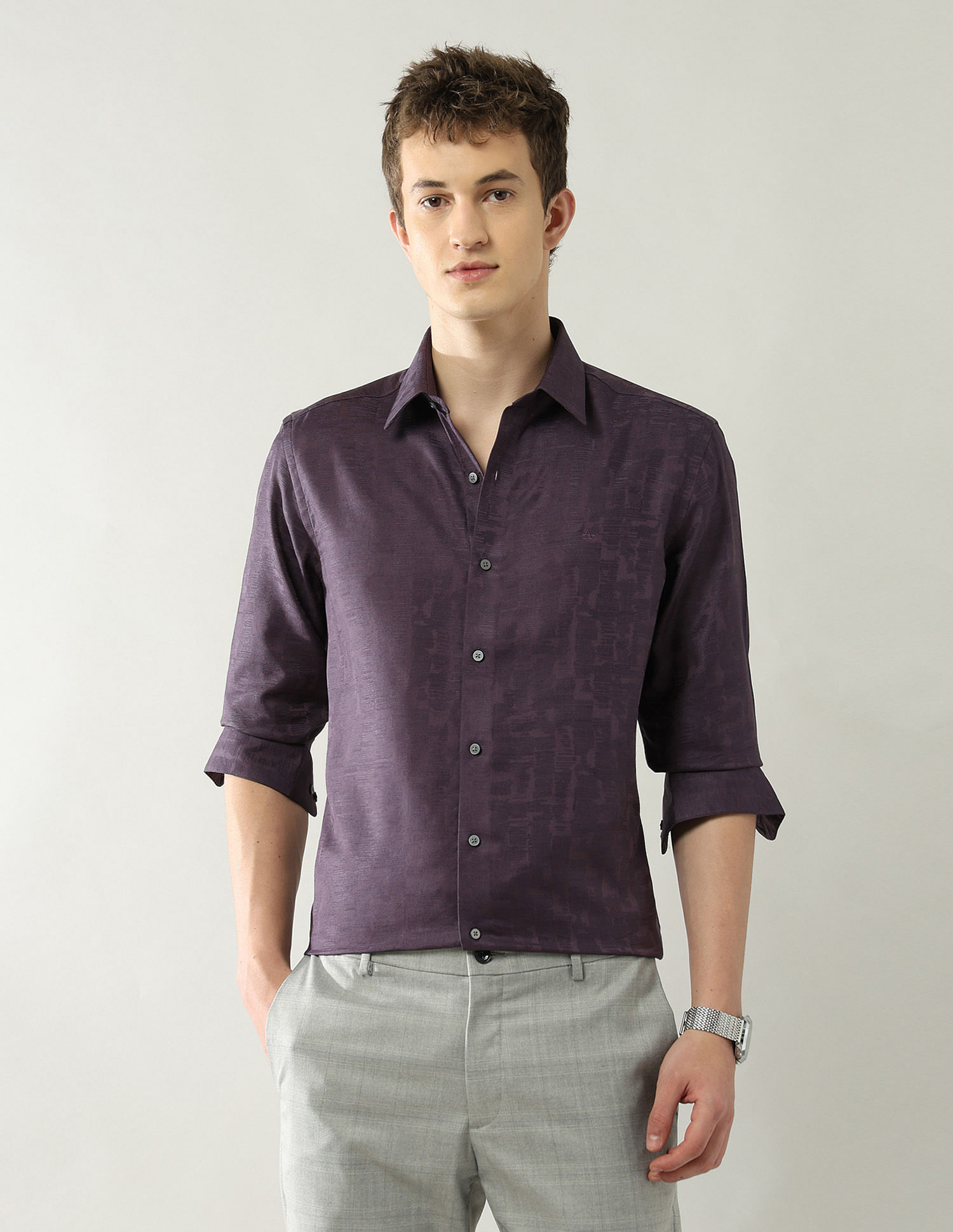 Arrow Newyork Slim Fit Textured Shirt
