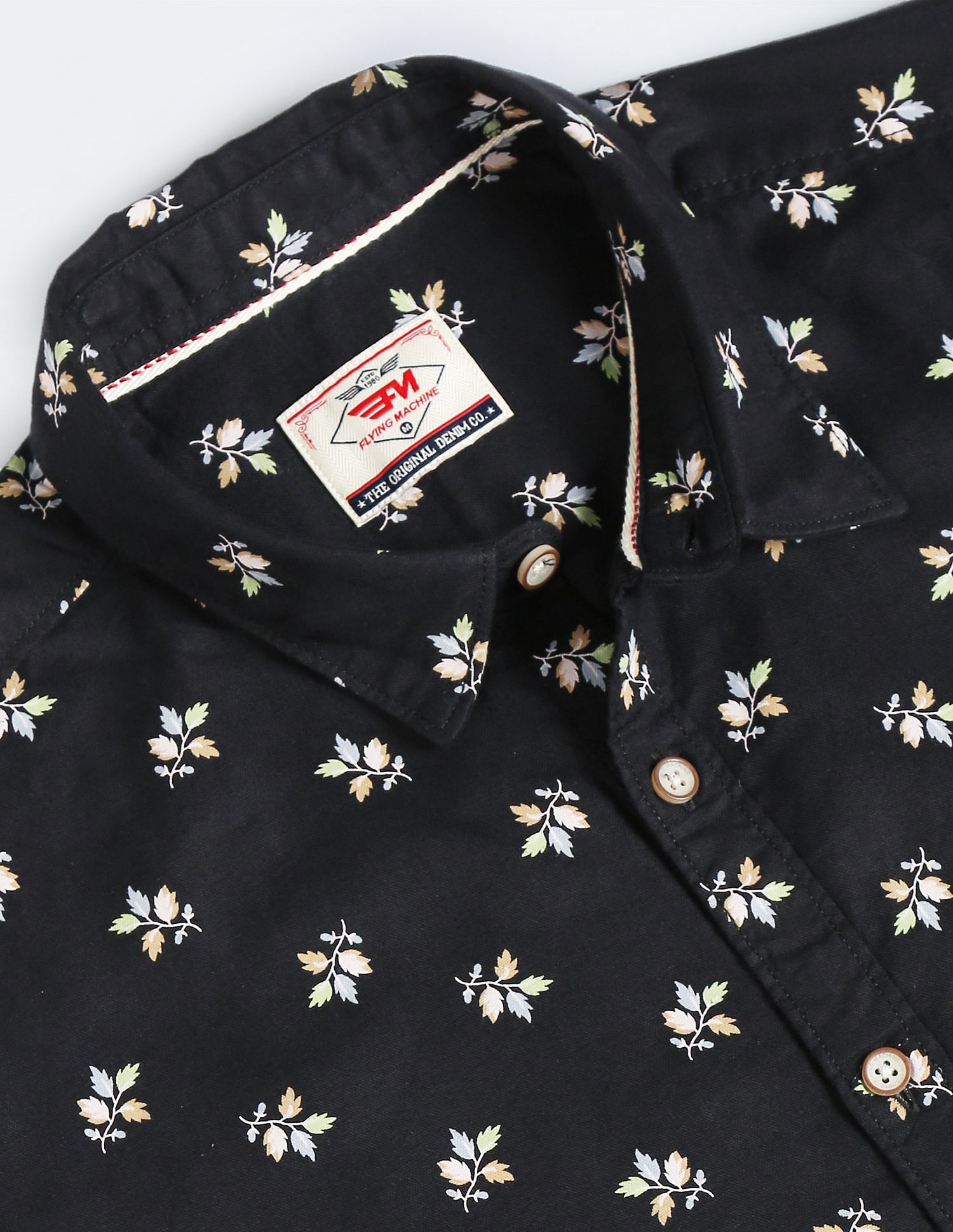 Flying Machine Floral Print Cotton Shirt