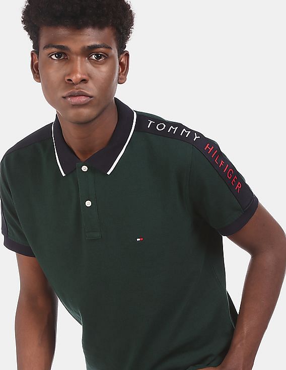 Details about   Tommy Hilfiger Green 3 Button Short Sleeve Polo Size XL