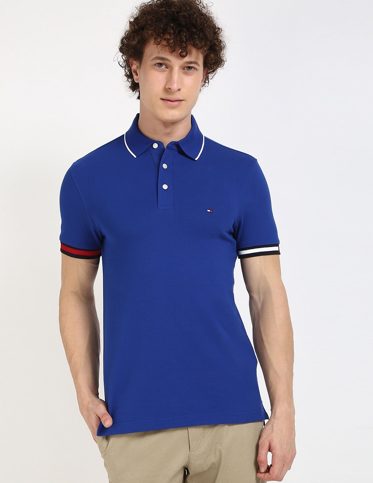 Tommy Hilfiger Solid Slim-Fit Cotton Polo Shirt
