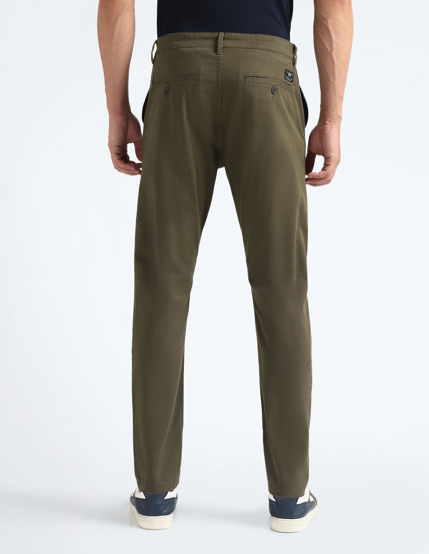 Flying Machine Slash Slim Tapered Fit Solid Chinos