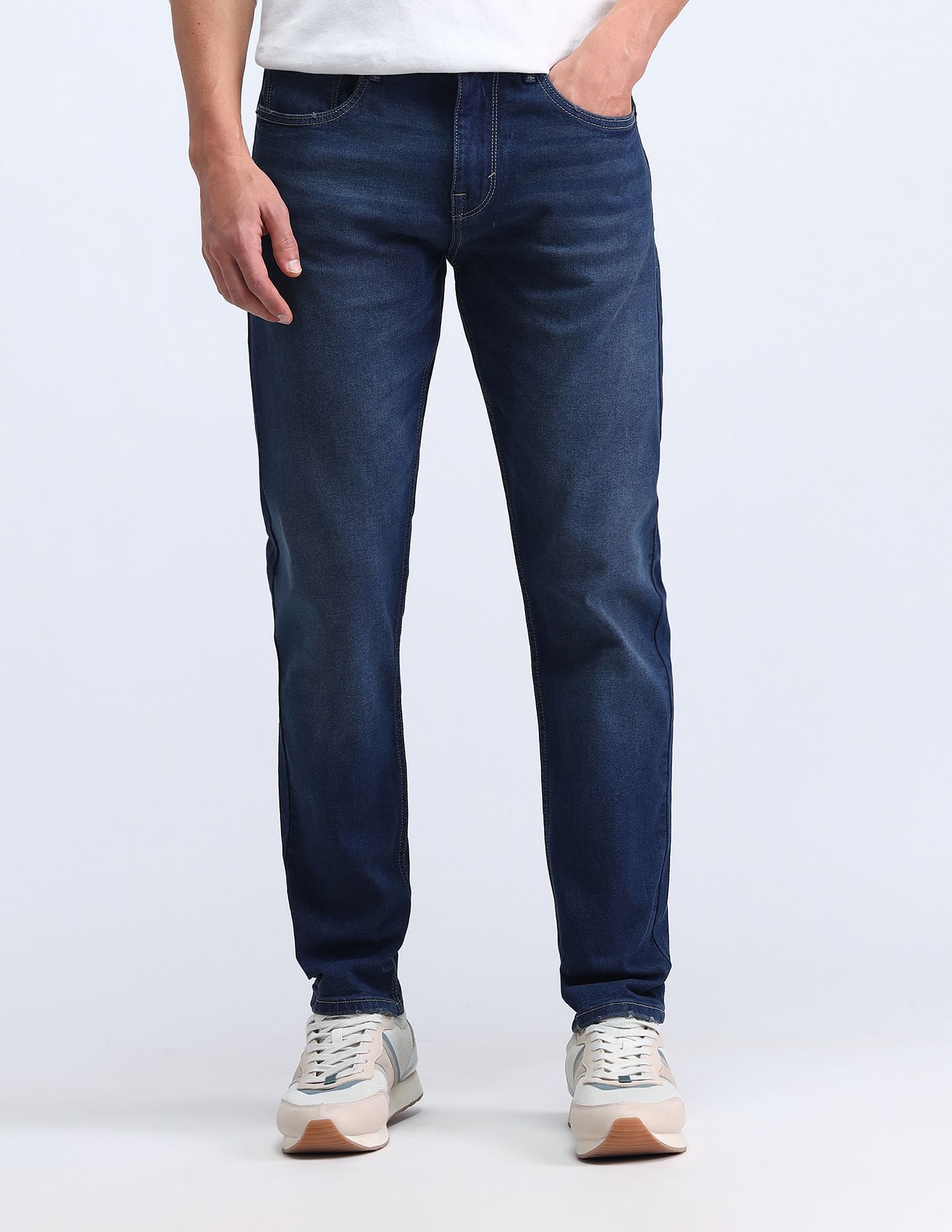Flying Machine Slash Slim Tapered Jeans
