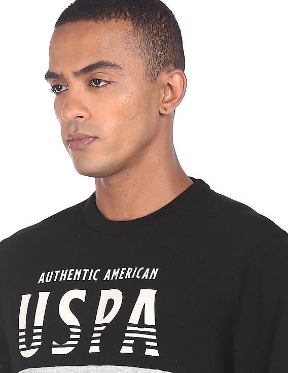 U.S. Polo Assn. Denim Co. Crew Neck Colour Block Sweater