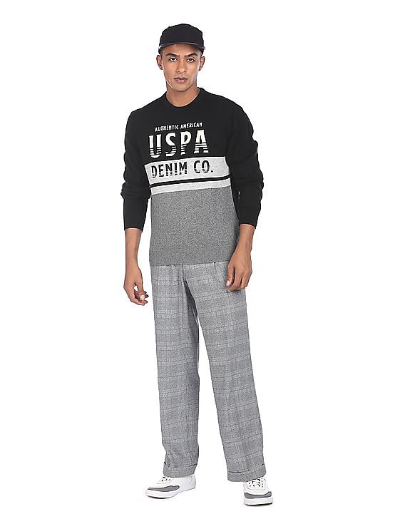 U.S. Polo Assn. Denim Co. Crew Neck Colour Block Sweater