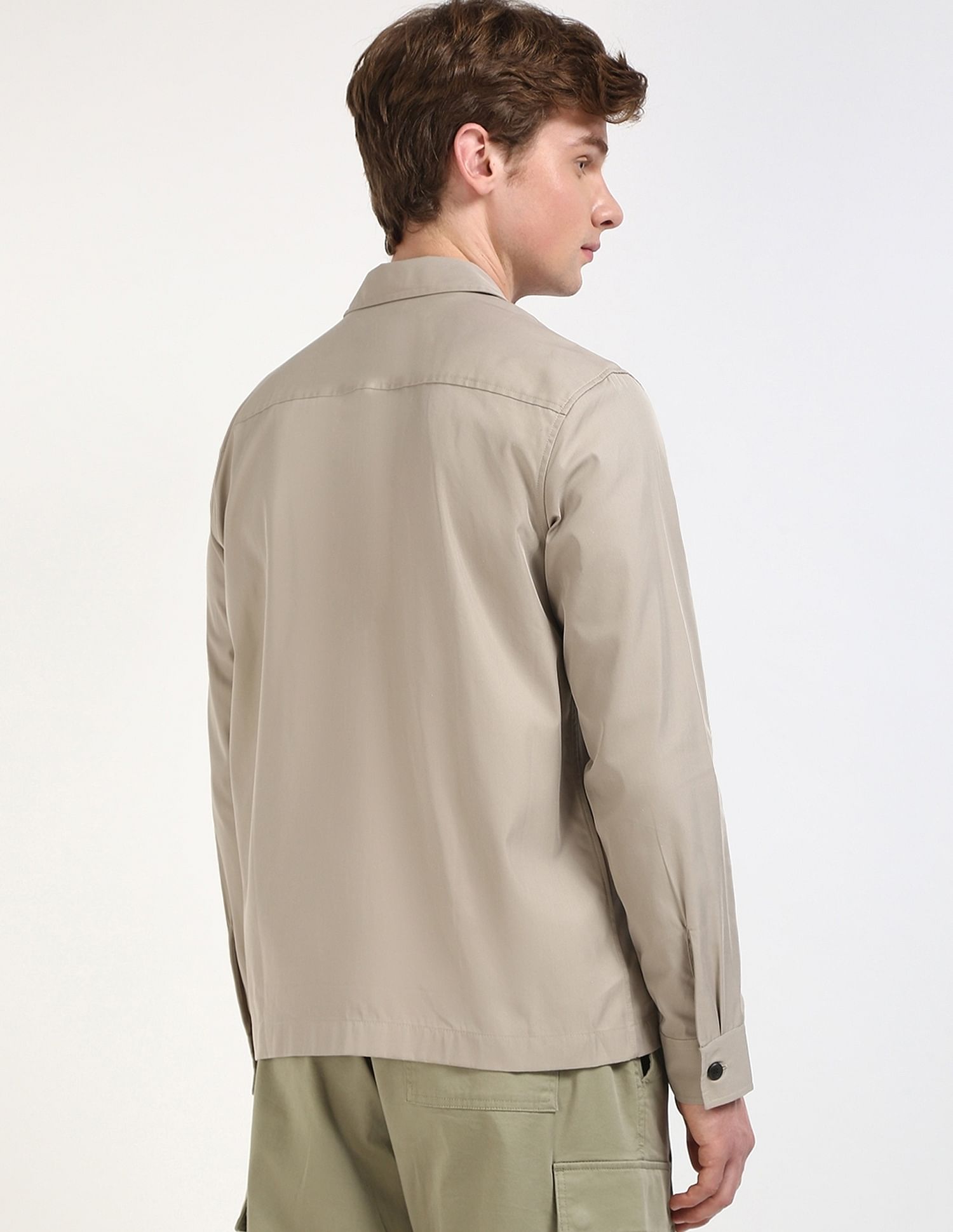 Calvin Klein Jeans Solid Boxy-Fit Twill Woven Shirt