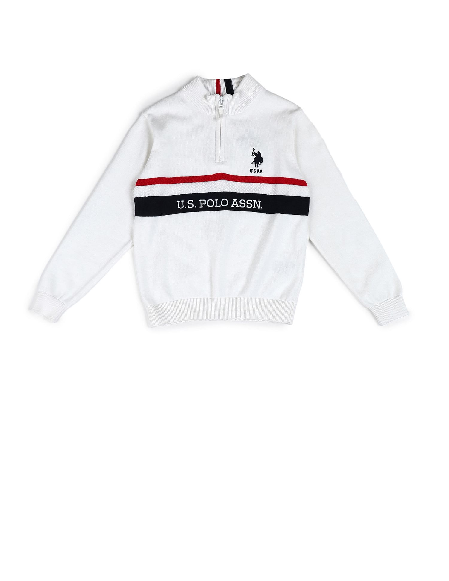 U.S. Polo Assn. Kids Boys Printed Regular Fit Sweater