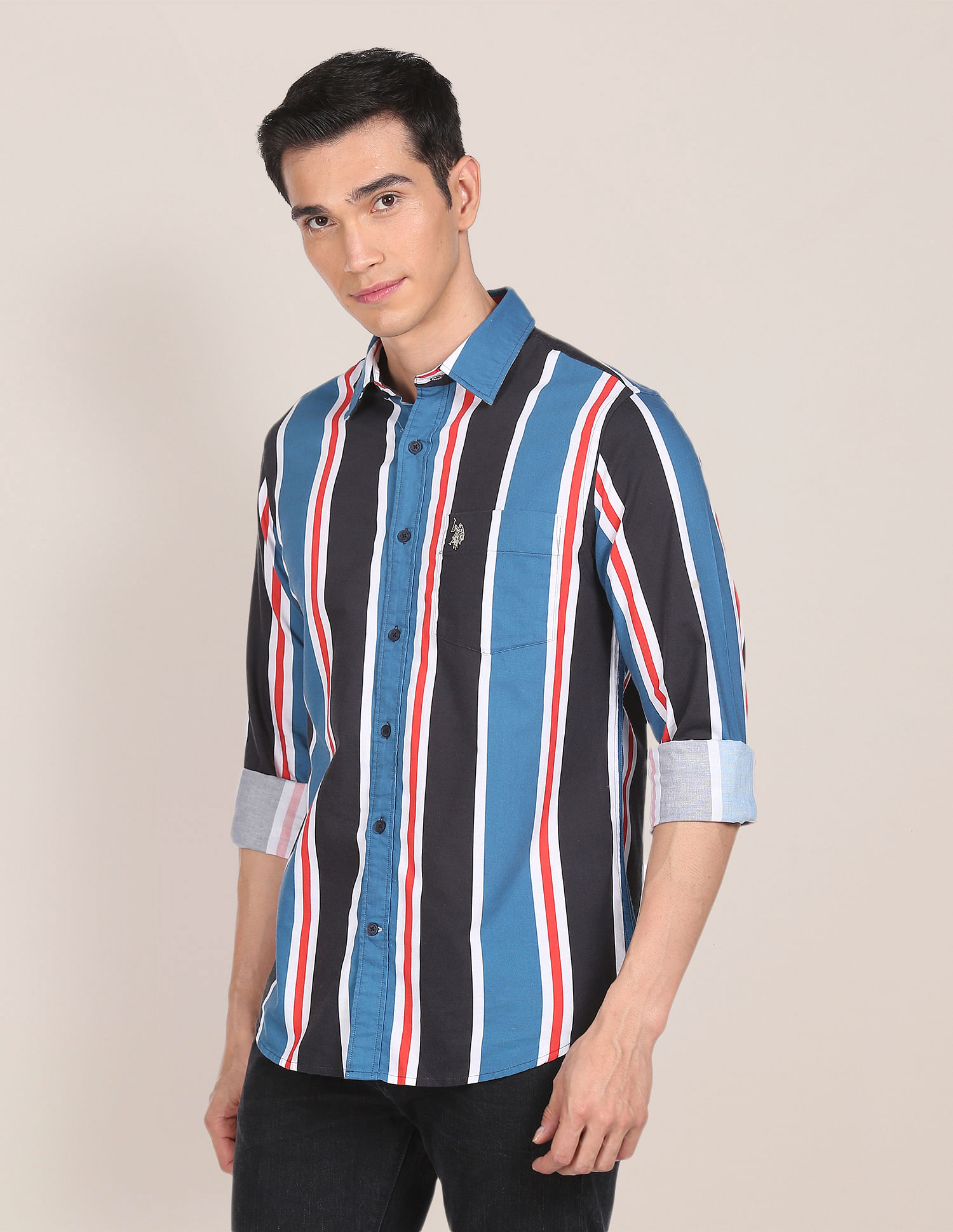 Buy U.S. Polo Assn. Pure Cotton Striped Casual Shirt - NNNOW.com