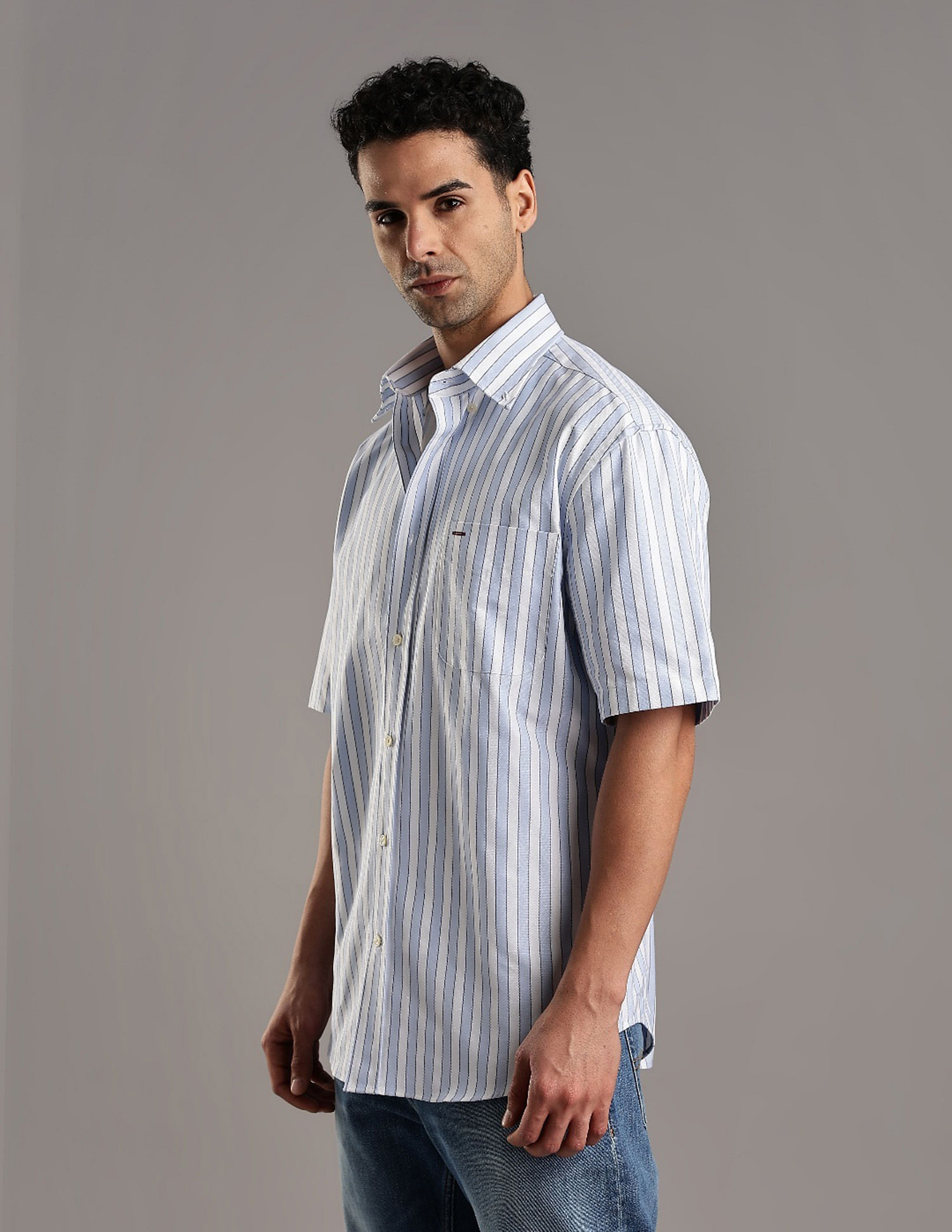 Tommy Hilfiger Striped Oversized Fit Oxford Woven Shirt