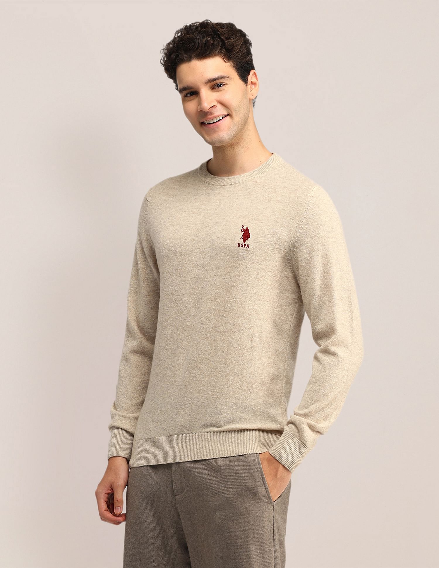 U.S. Polo Assn. Textured Regular Fit Sweater