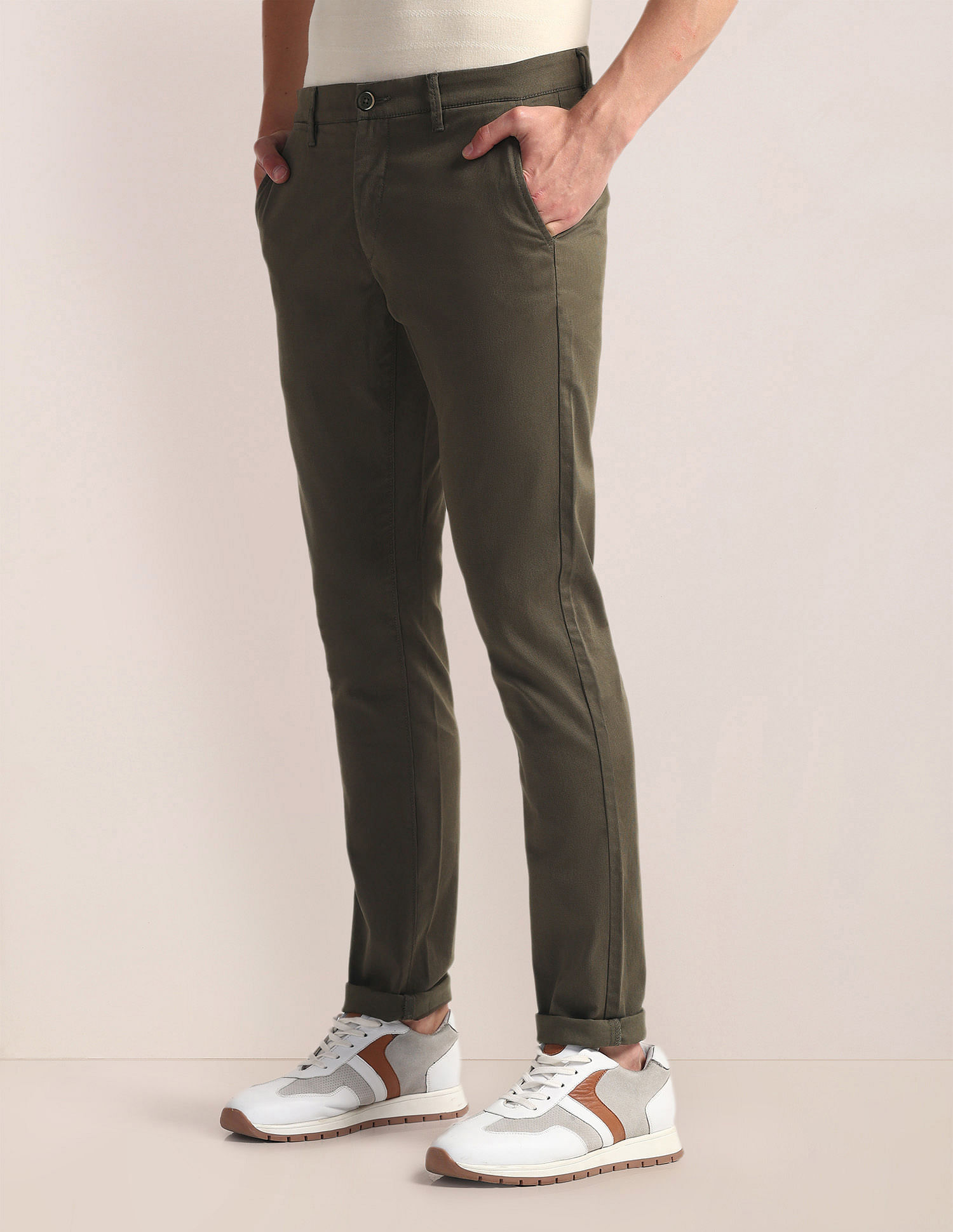 U.S. Polo Assn. Mid Rise Geometric Print Trousers