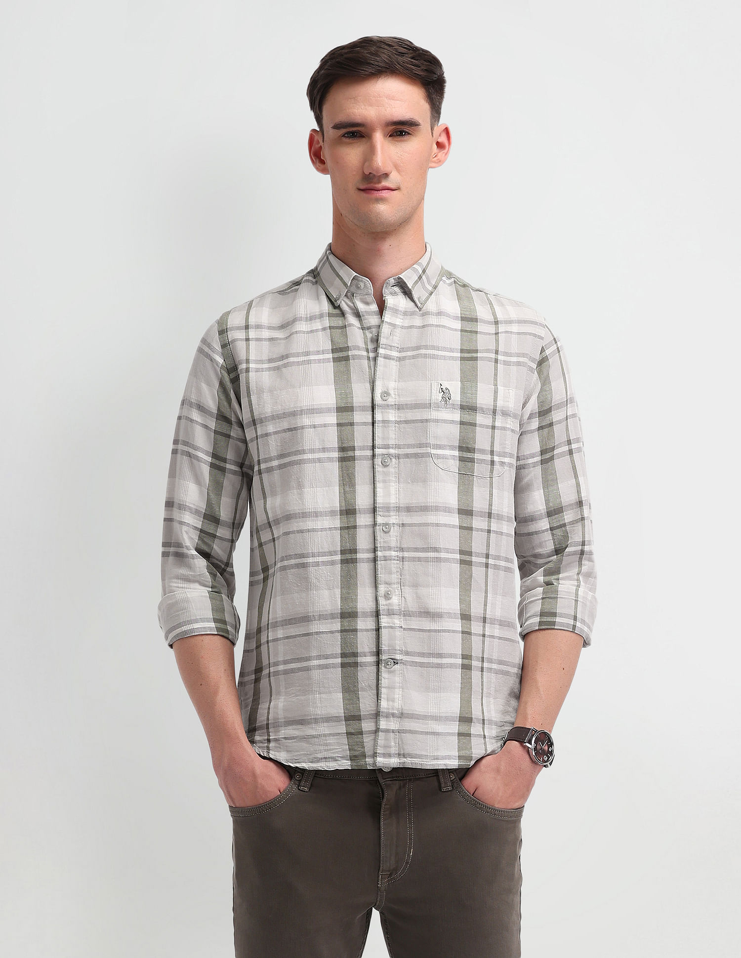 U.S. Polo Assn. Denim Co. Tartan Check Slim Fit Shirt