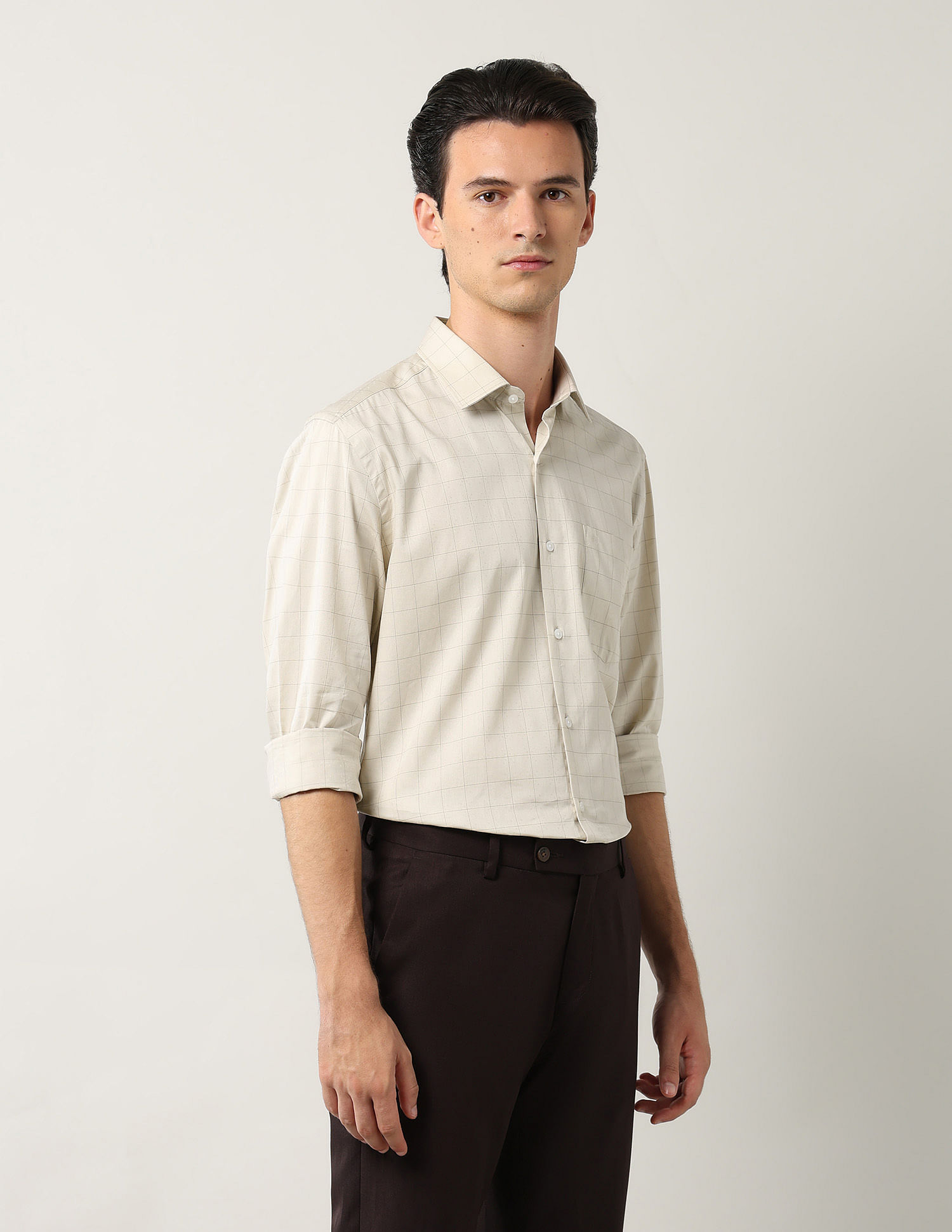 Arrow Windowpane Checked Pure Cotton Shirt