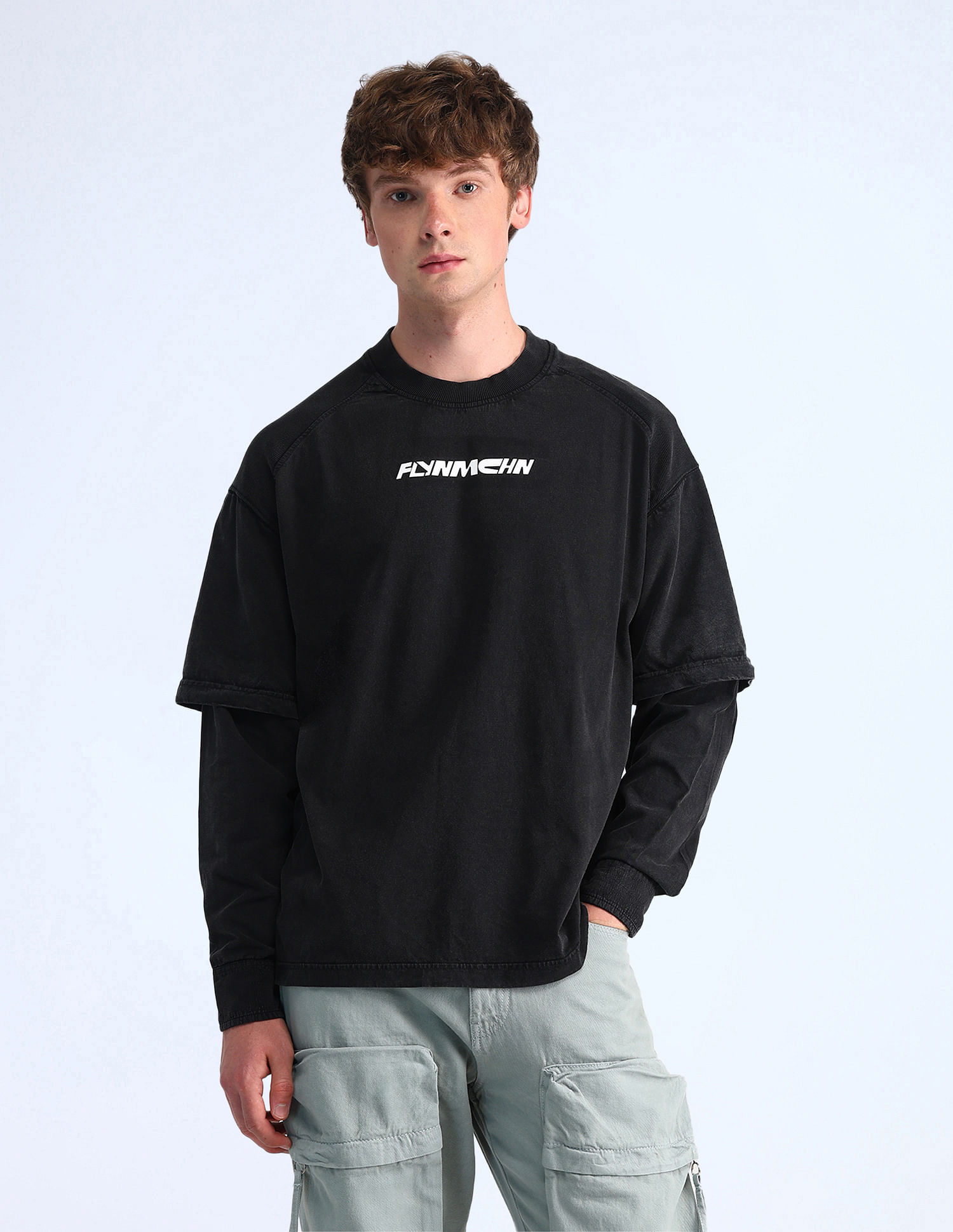 Flying Machine Doctor Sleeves Brand Oversized T-Shirt