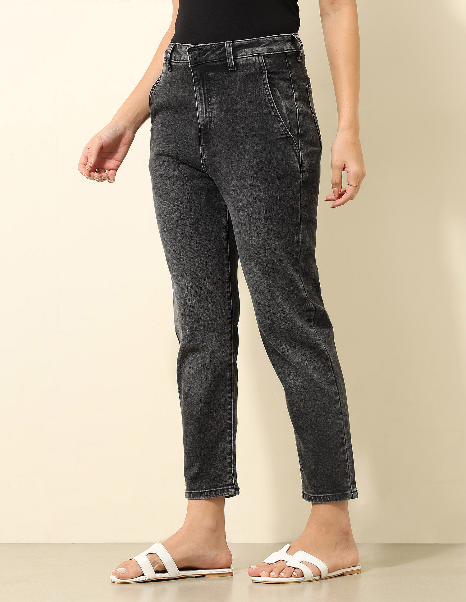 U.S. Polo Assn. Women High Rise Mom Fit Jeans