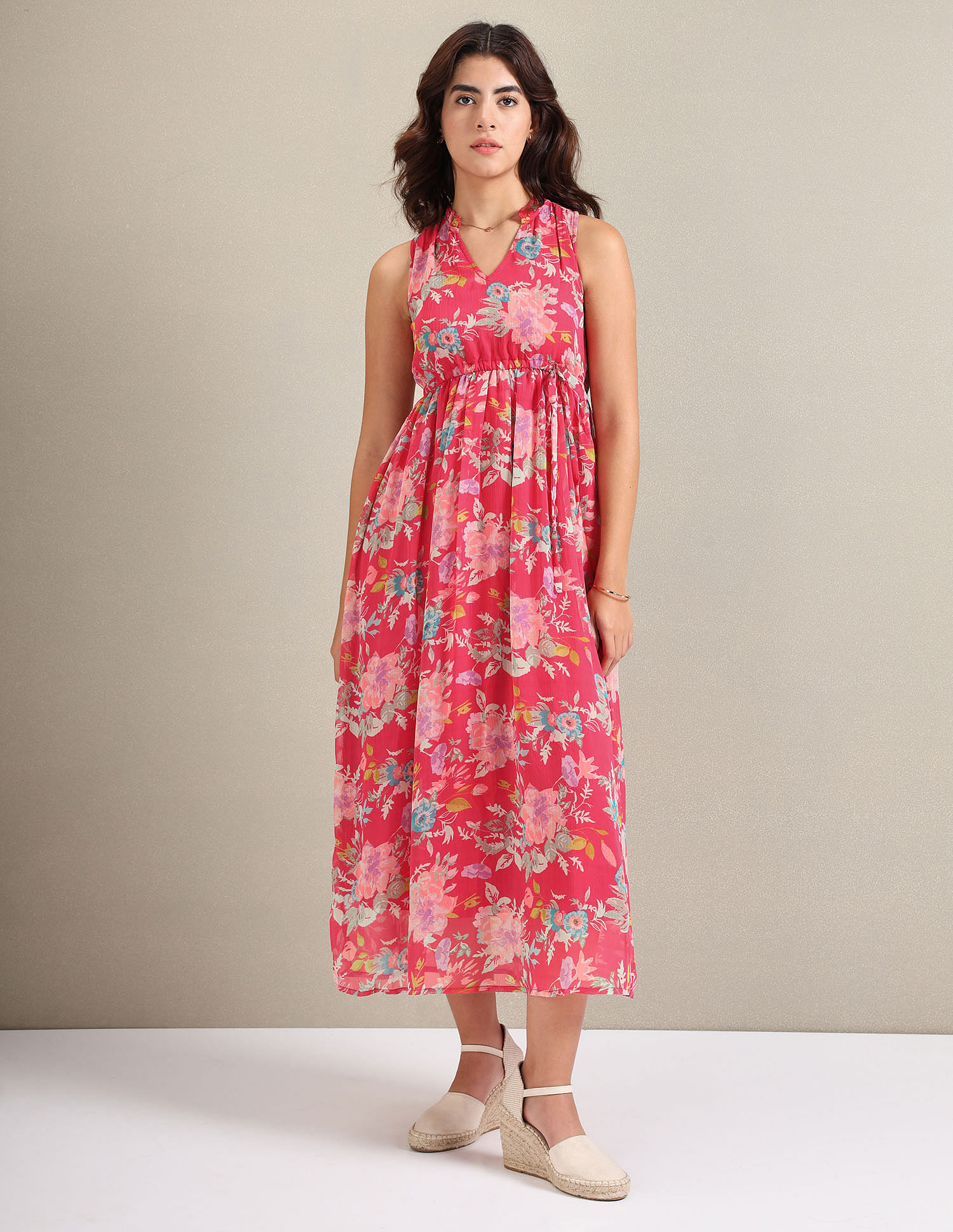 U.S. Polo Assn. Women Floral Print Maxi Dress