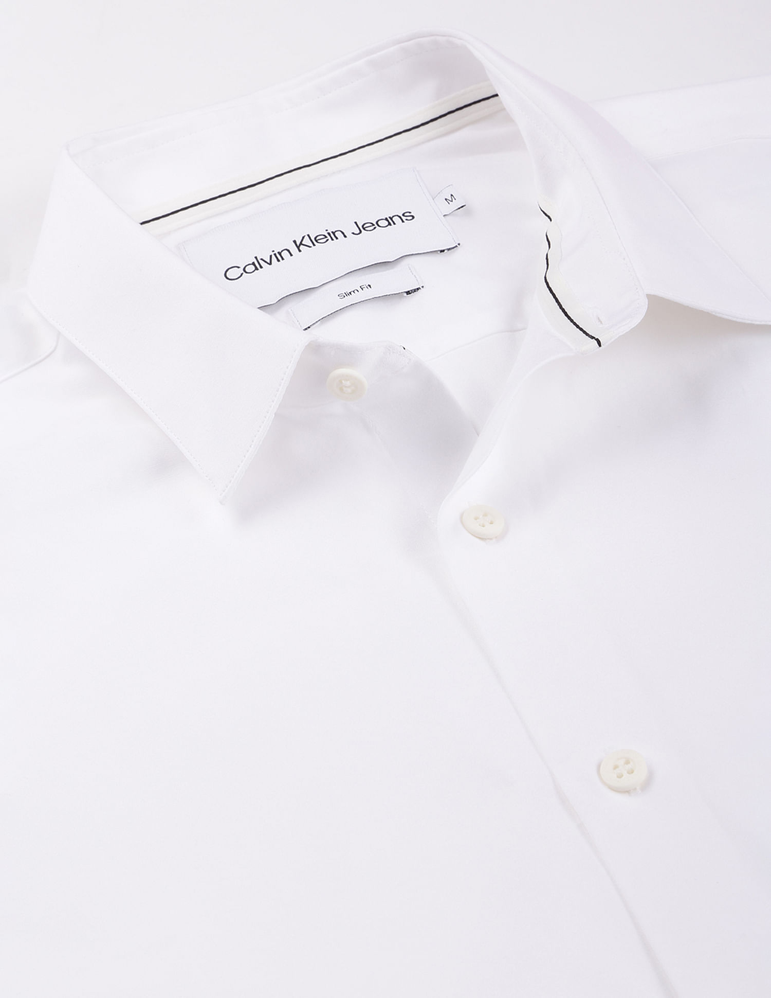 Calvin Klein Slim Fit Stretch Poplin Shirt - White