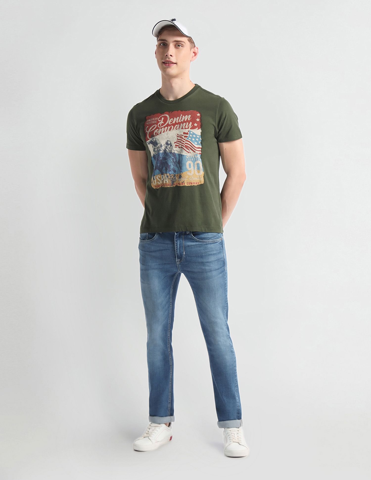 U.S. Polo Assn. Denim Co. Crew Neck Brand Print T-Shirt