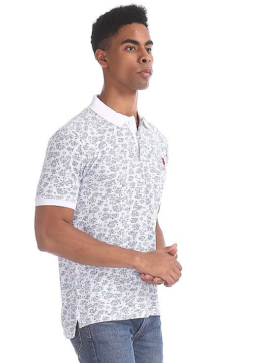 mens white muscle fit polo