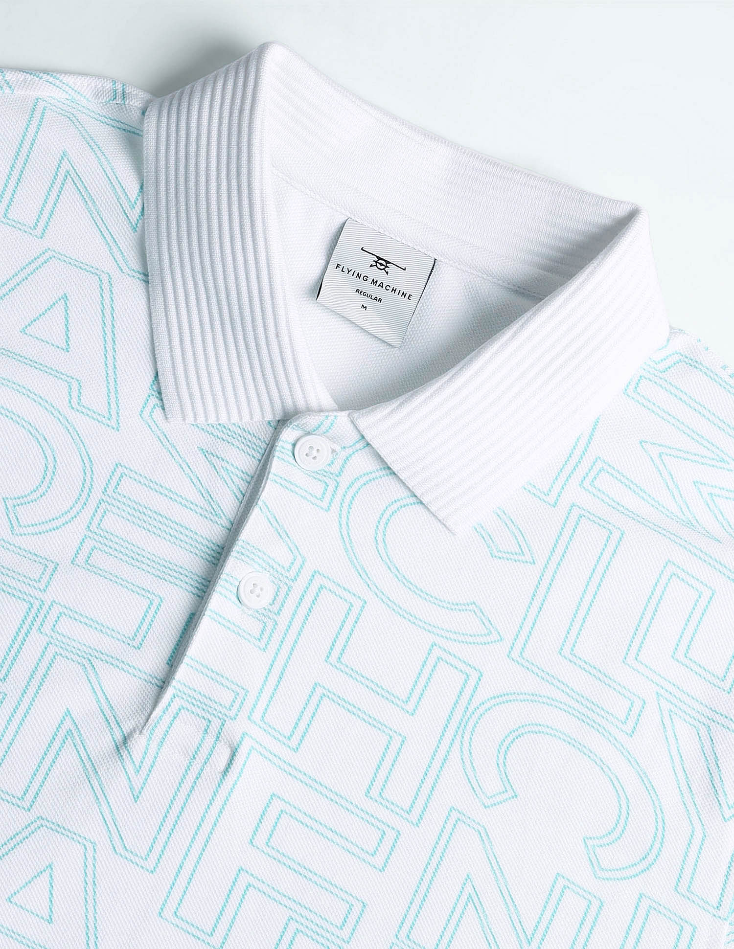 Flying Machine All Over Print Cotton Polo Shirt