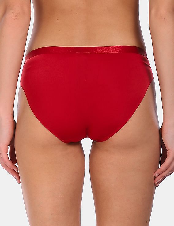 Buy Calvin Klein Underwear Women Red Mid Rise Solid Bikini Panty