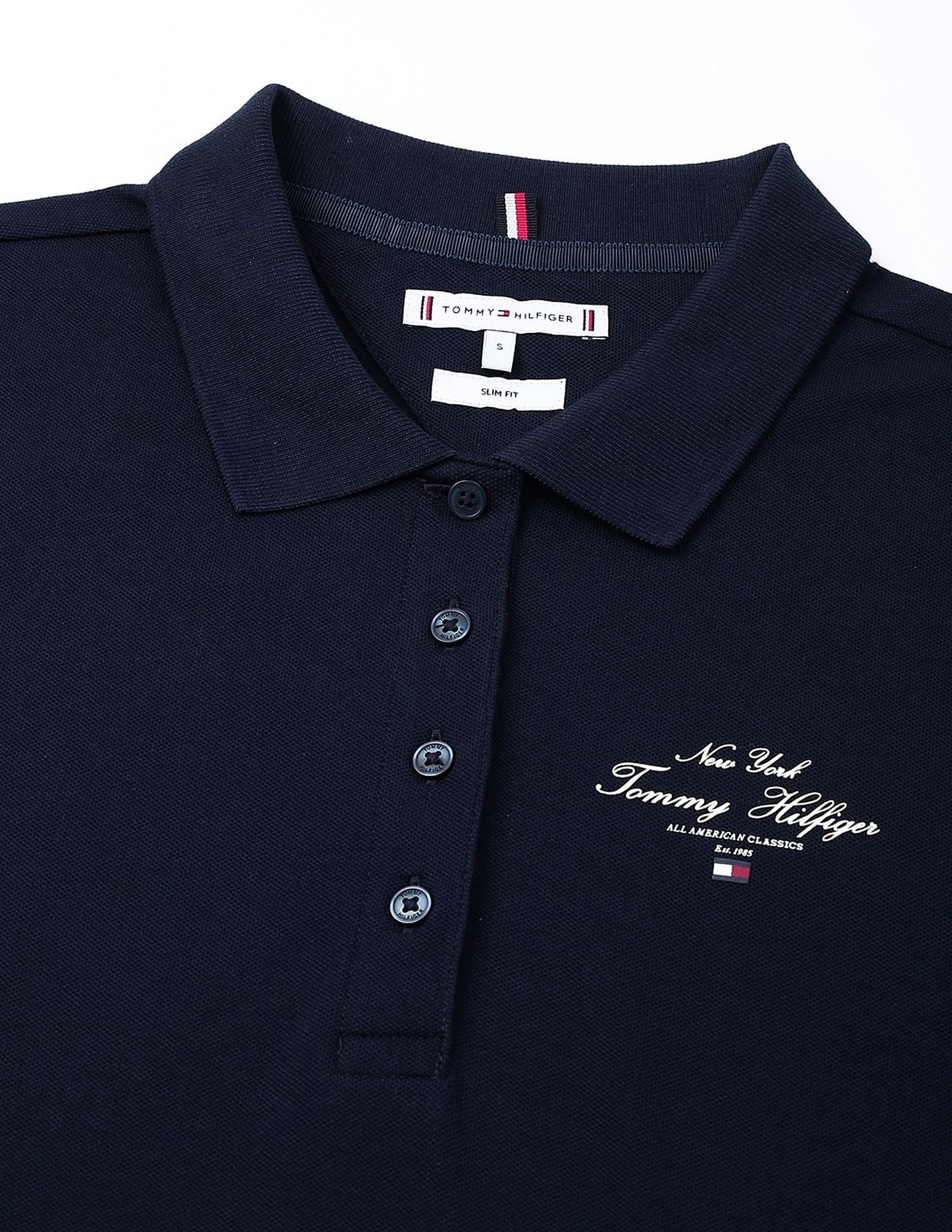 Tommy Hilfiger Solid Slim-Fit Cotton Polo T-Shirt