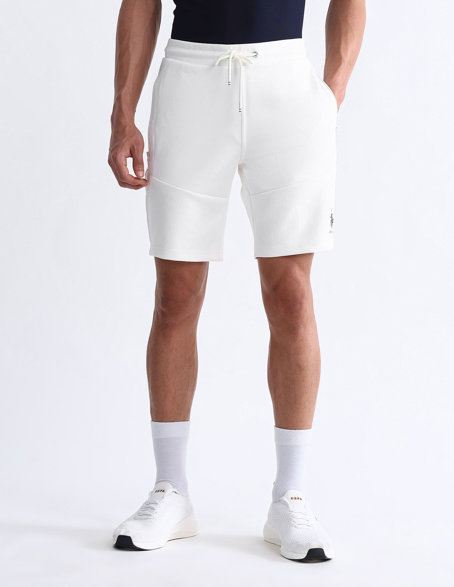 USPA Active Slim Fit Solid Active Shorts