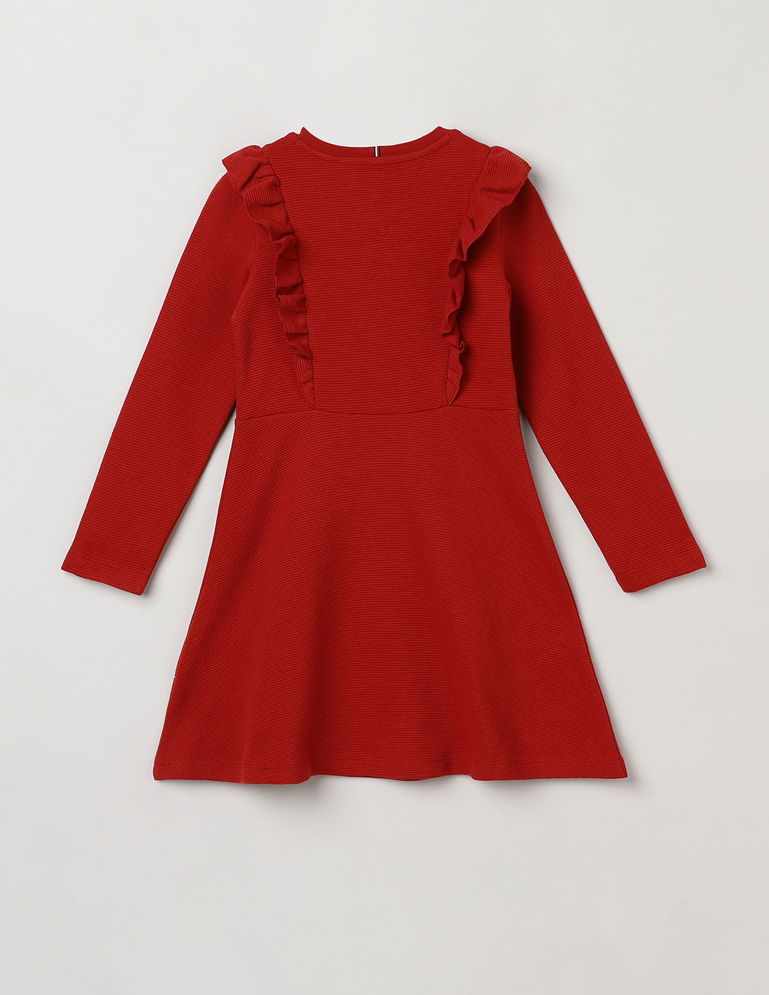 Tommy Hilfiger Kids Girls Ruffle Fit And Flare Dress