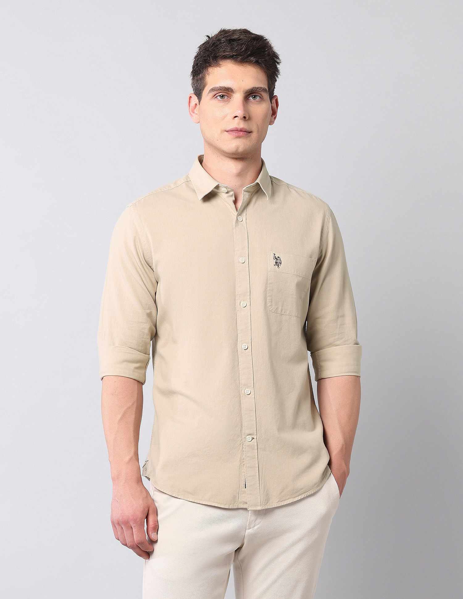 U.S. Polo Assn. Denim Co. Slim Fit Pure Cotton Twill Shirt