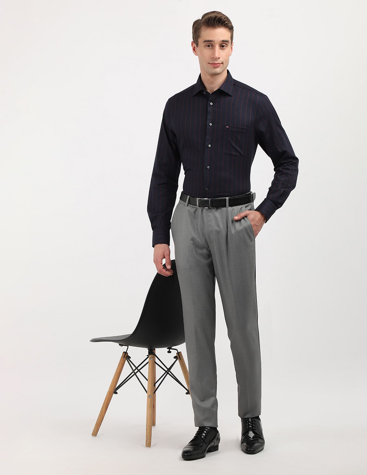 Tommy Hilfiger Waffle Dobby Vertical Stripedd Shirt