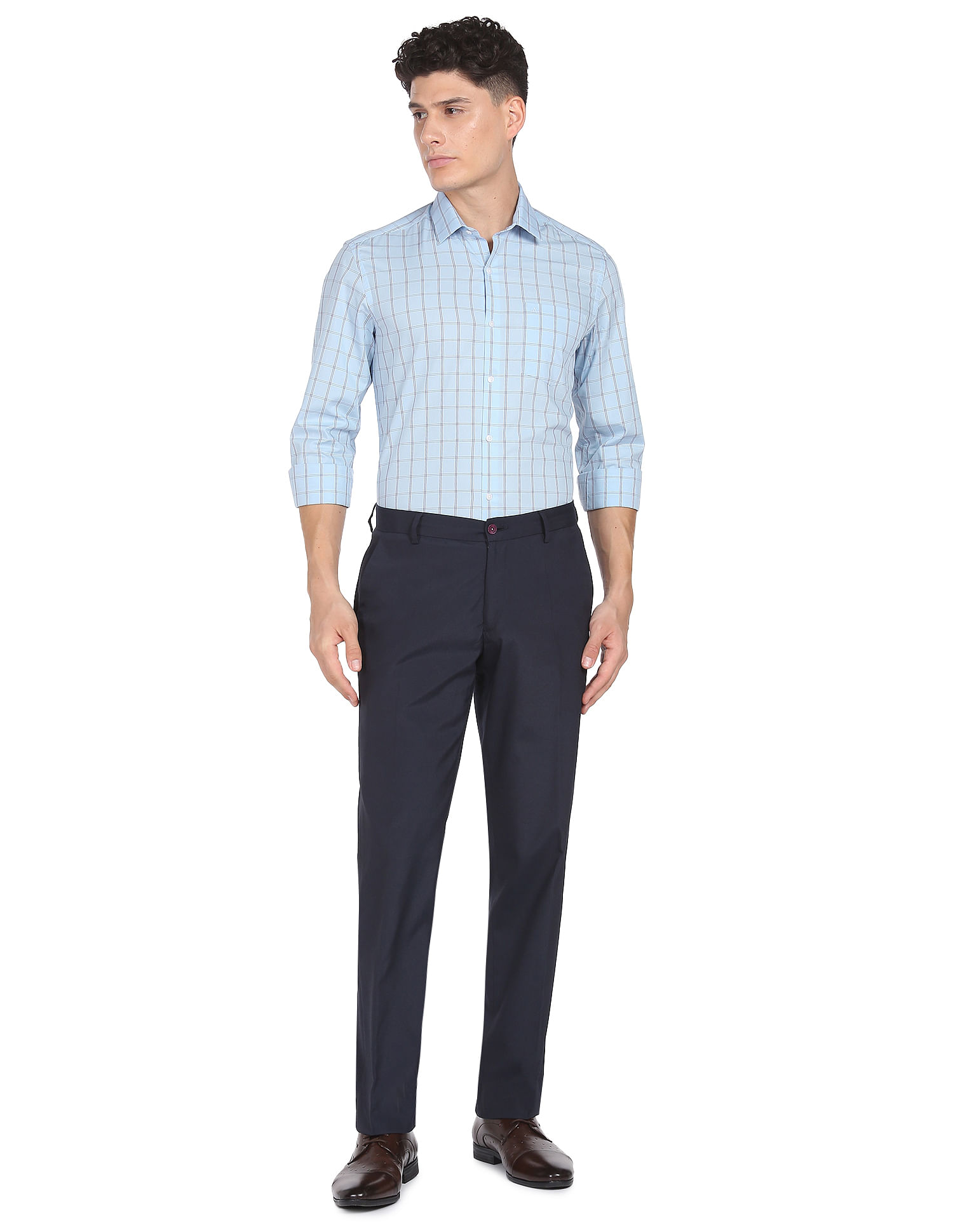 Arrow Outline Check Manhattan Slim Fit Shirt