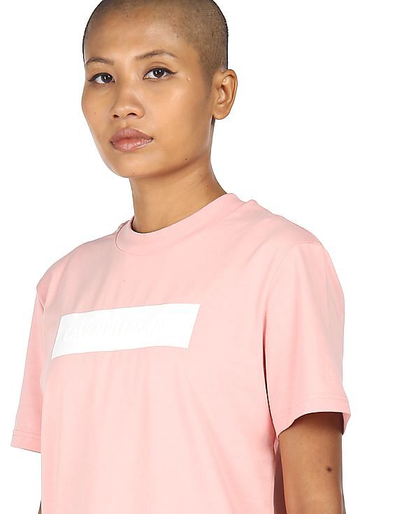 Calvin klein t shirt dam rosa best sale