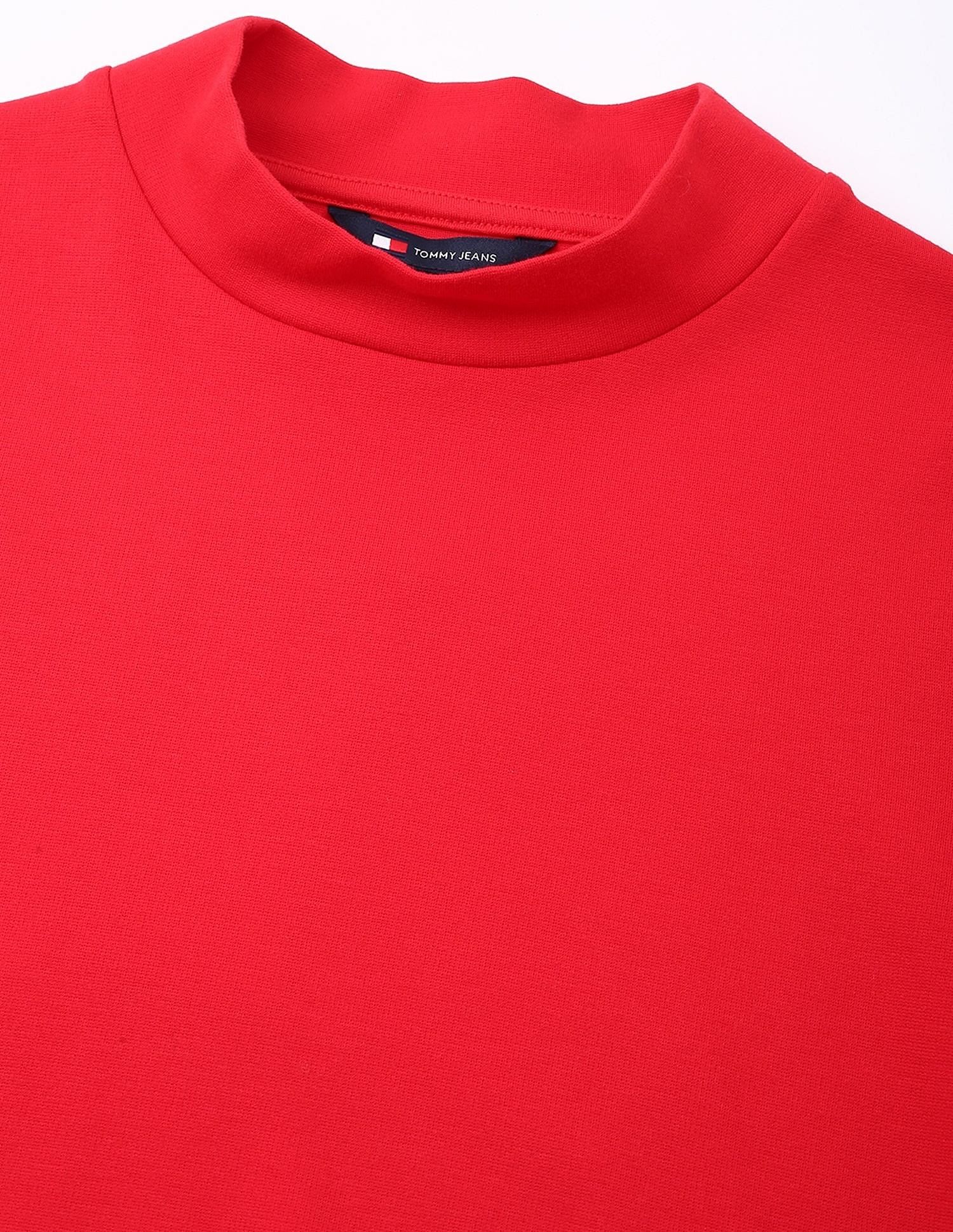 Tommy Hilfiger Regular-Fit Viscose Mock Neck Crop Top