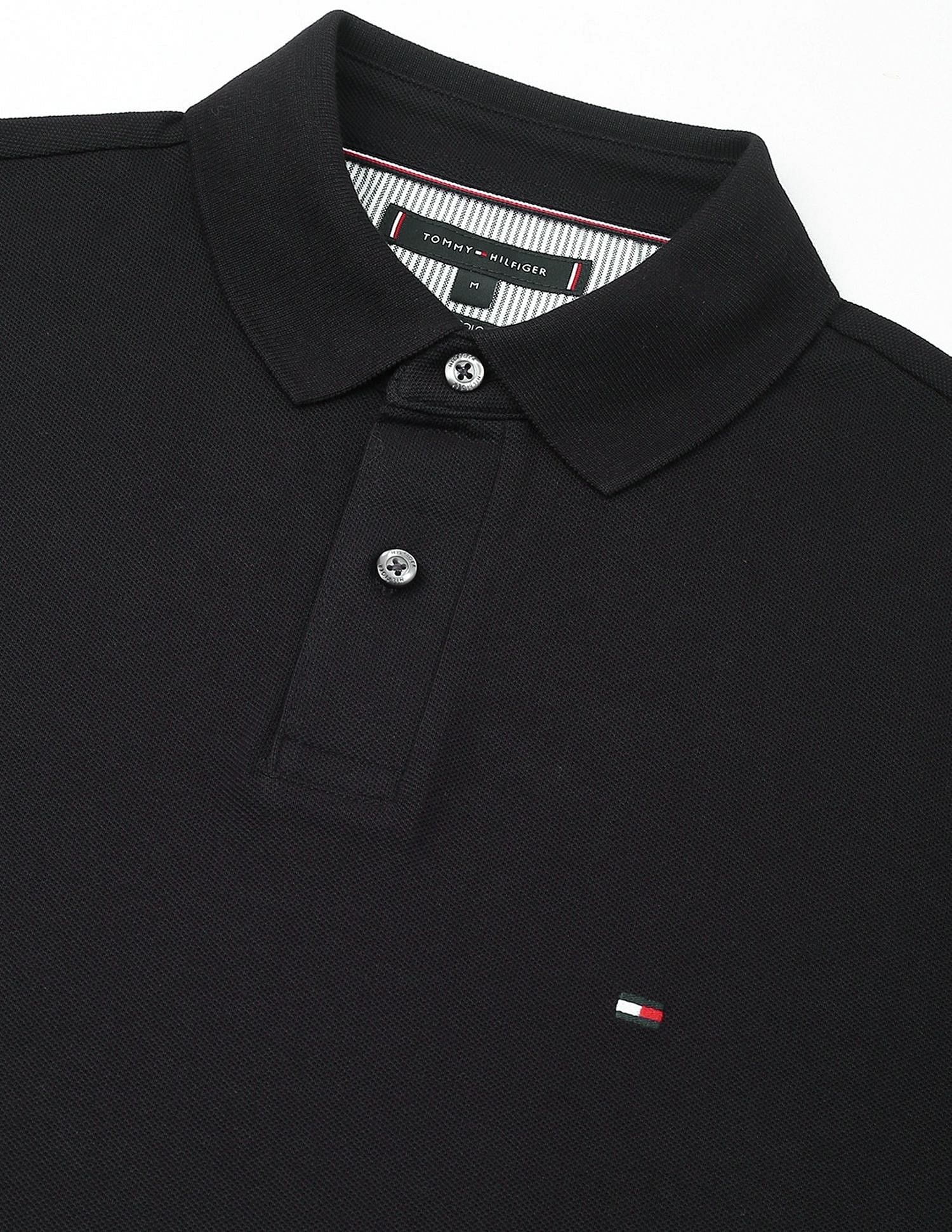 Tommy Hilfiger Solid Regular-Fit Cotton Polo T-Shirt