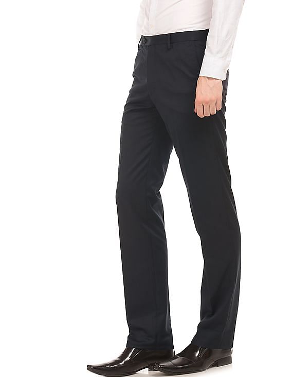 Solemio Formal Trousers  Buy Solemio Polyester Viscose Lycra Regular Fit  Formal Trouser For Men  Navy Blue Online  Nykaa Fashion