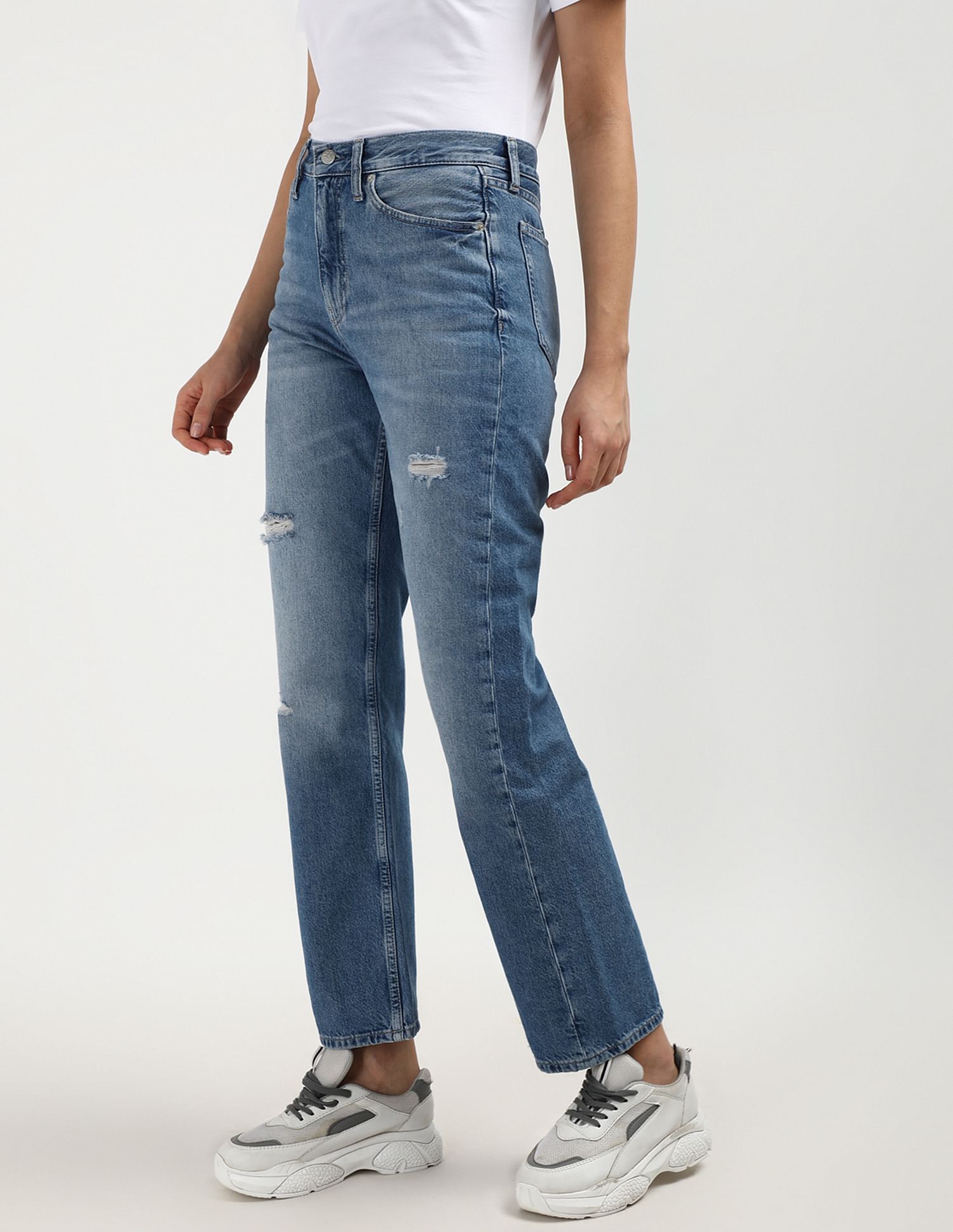 Calvin Klein Jeans High Rise Straight Fit Jeans