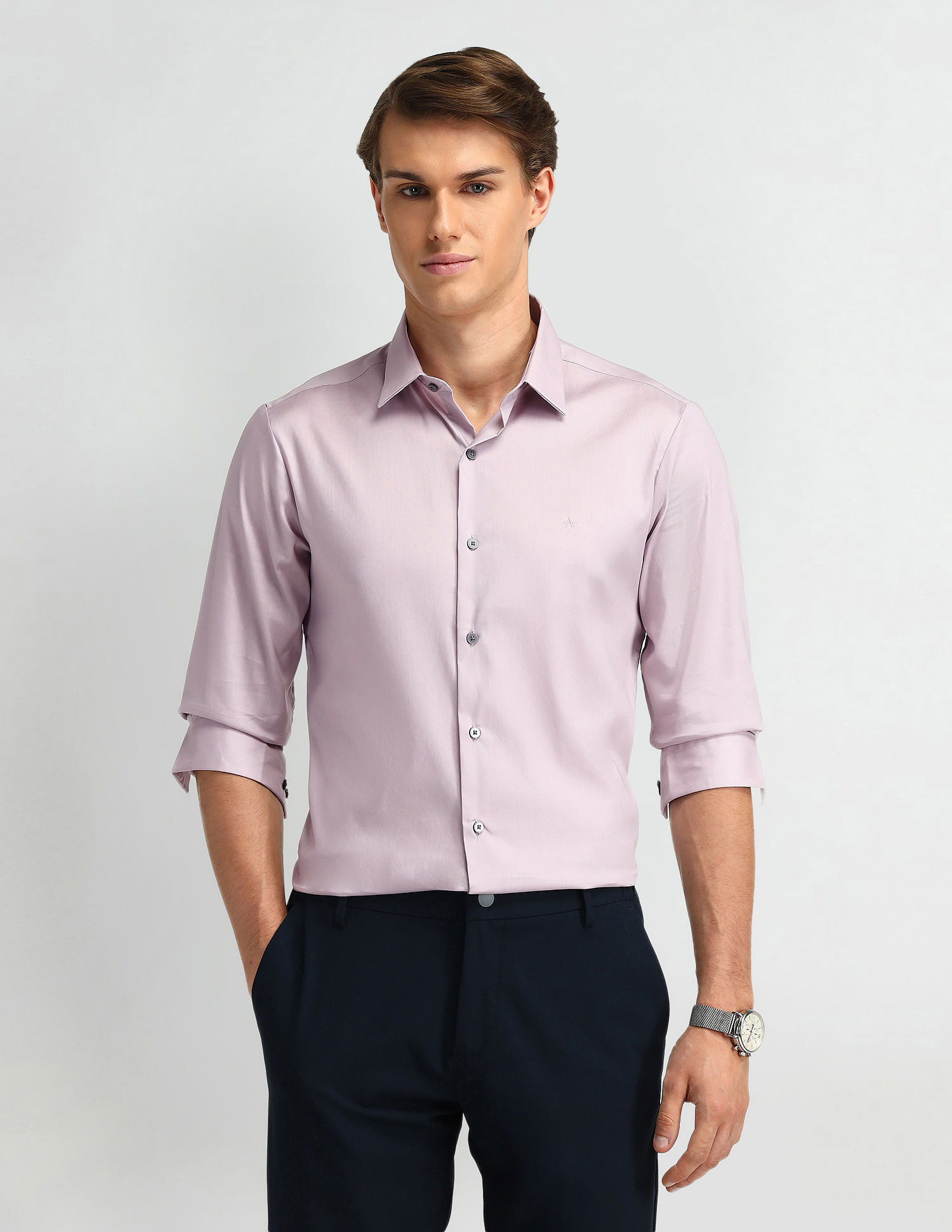 Arrow Newyork Brooklyn Ultra Slim Fit Solid Shirt