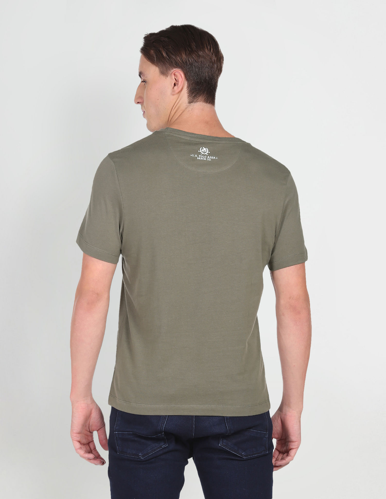 U.S. Polo Assn. Denim Co. Crew Neck Brand Print Cotton T-Shirt