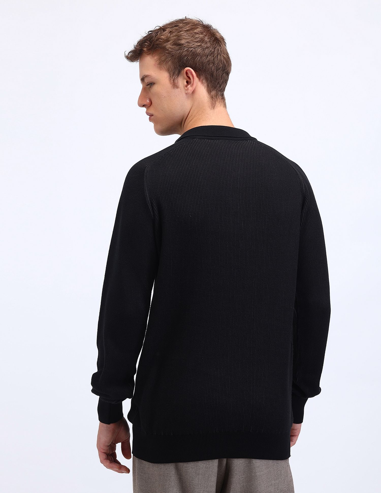 Flying Machine Textured Cotton Sweater