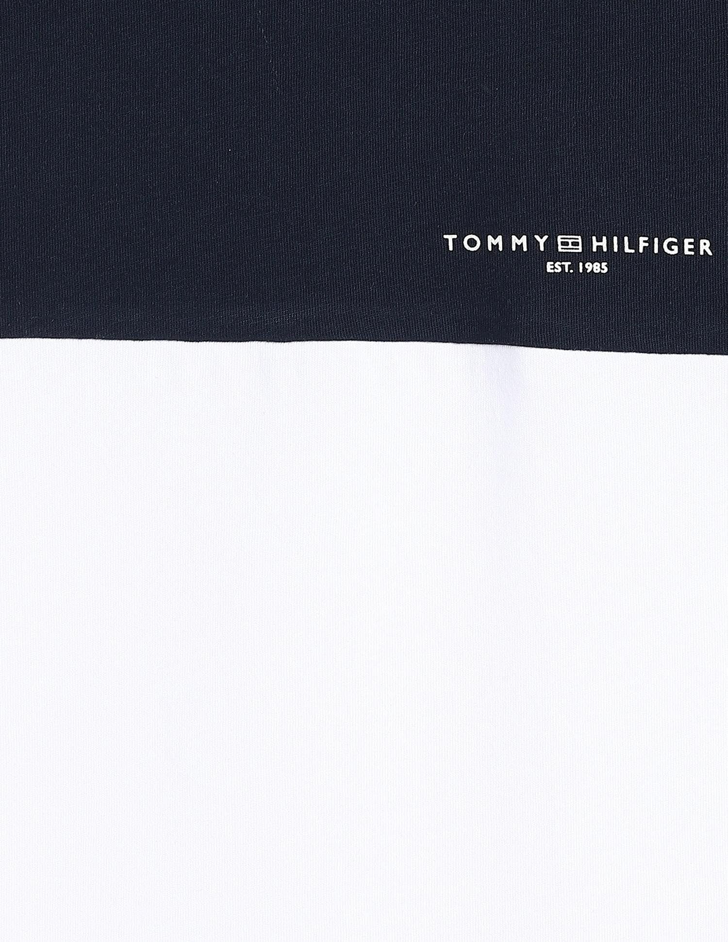 Tommy Hilfiger Boys Blue Colour Blocked T-Shirt