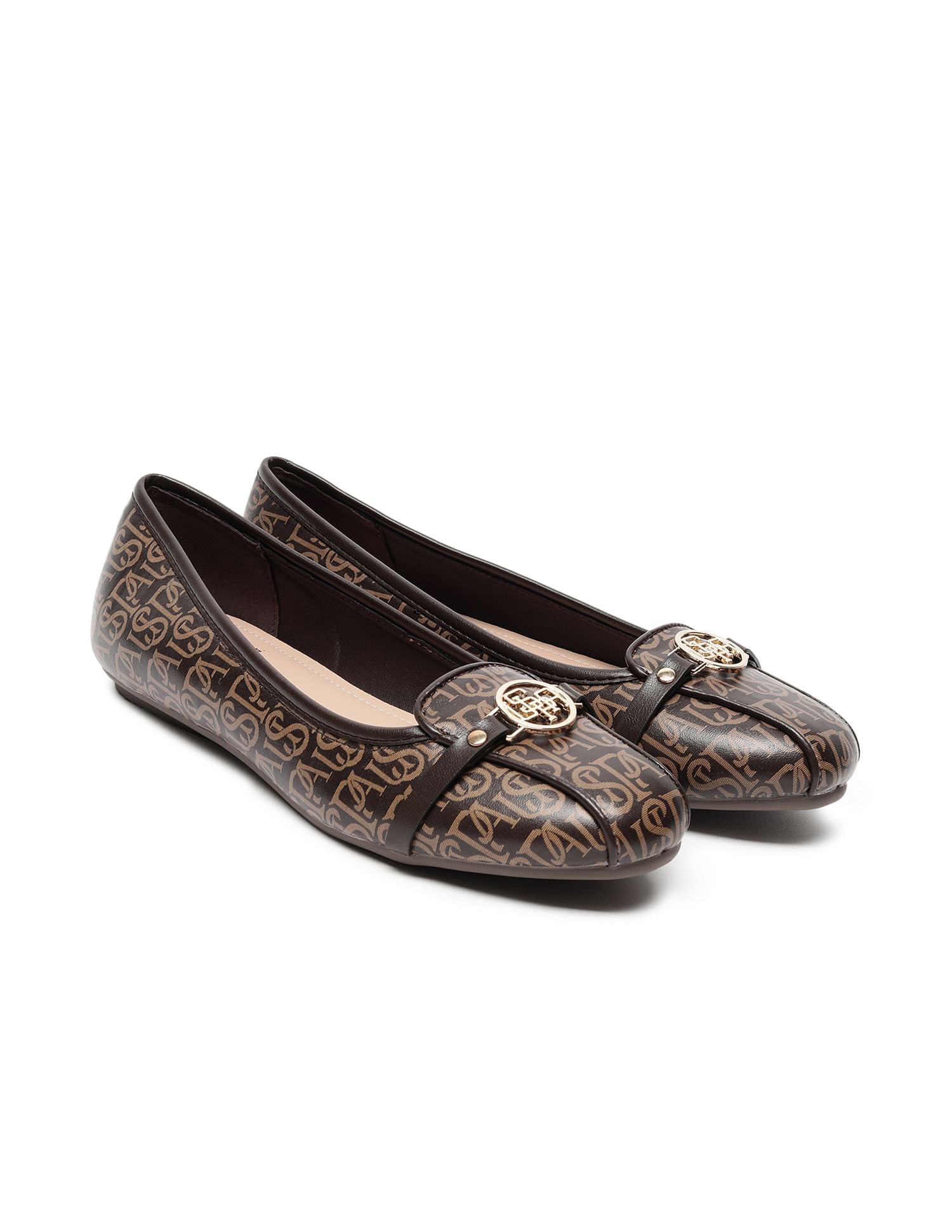 U.S. Polo Assn. Women Panelled All Over Monogram Ballerinas
