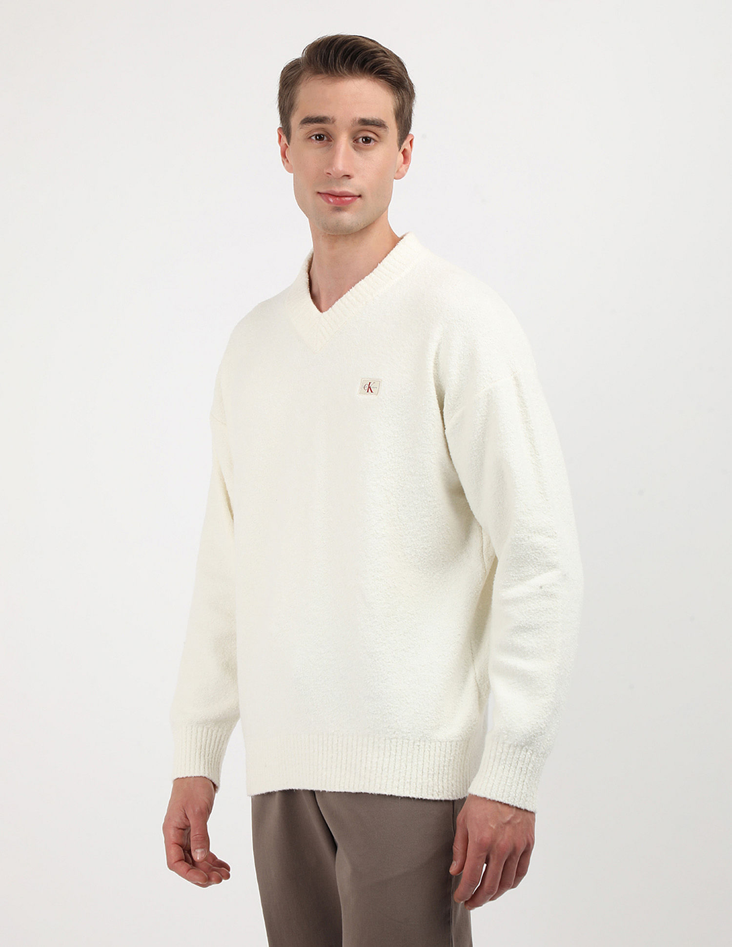 Calvin Klein Jeans Boucle Relaxed Fit V-neck Sweater