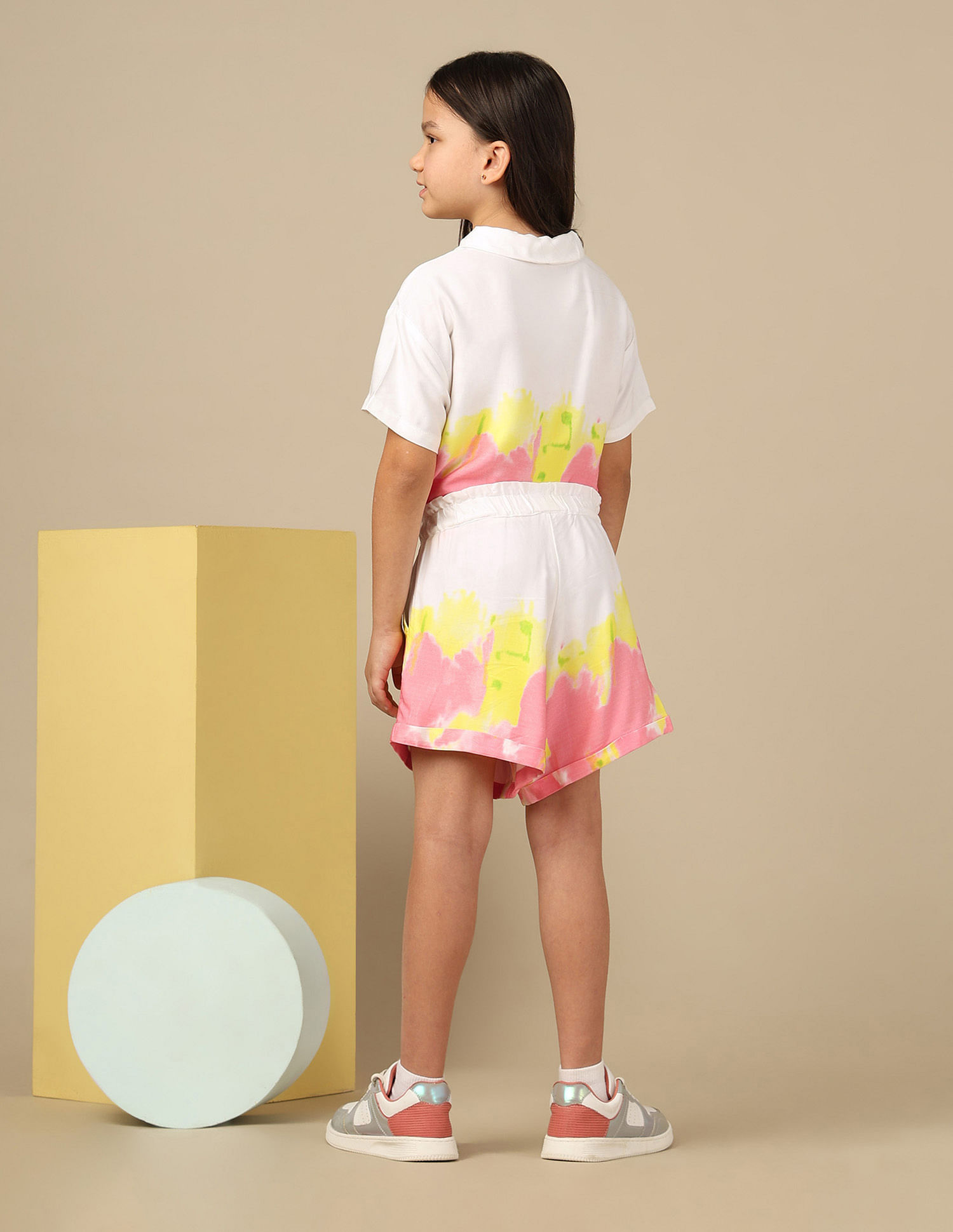 U.S. Polo Assn. Kids Girls Tie-Dyed Shorts