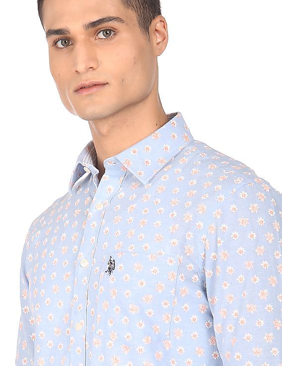 U.S. Polo Assn. Spread Collar Printed Casual Shirt