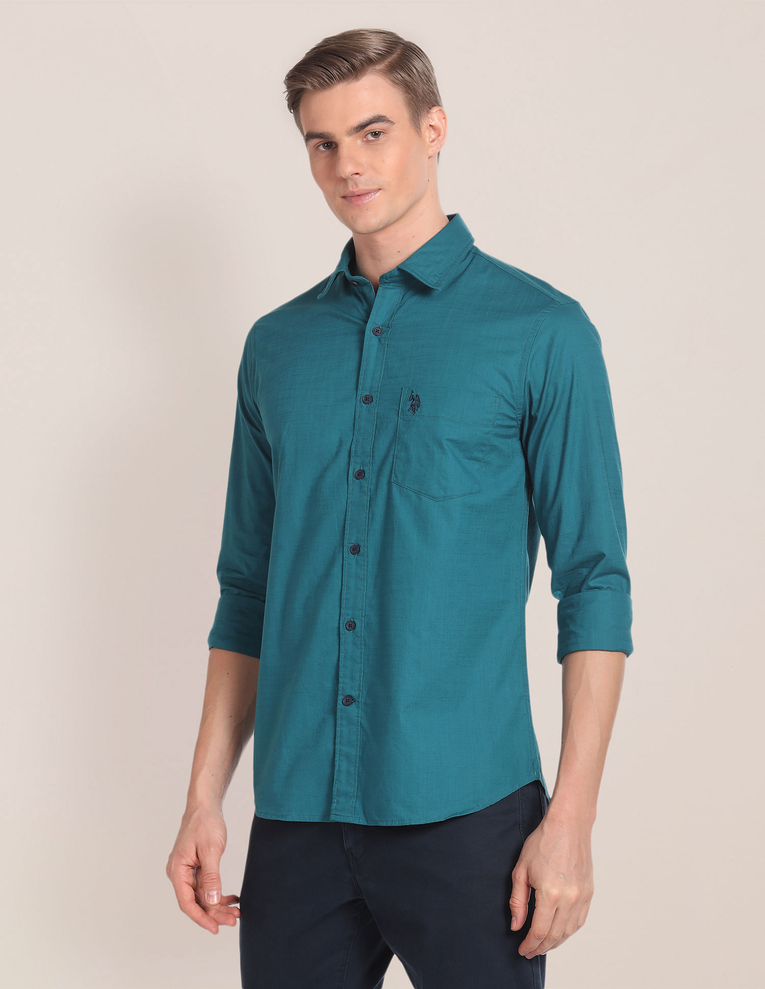 U.S. Polo Assn. Tailored Regular Fit Cotton Casual Shirt