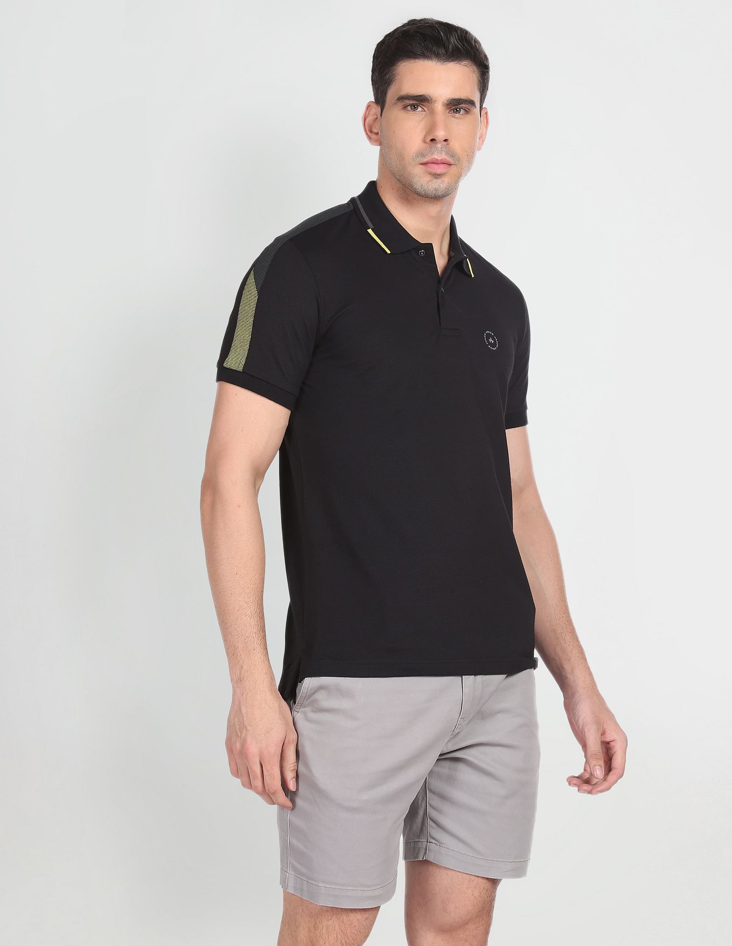 Arrow Newyork Ribbed Collar Solid Polo Shirt