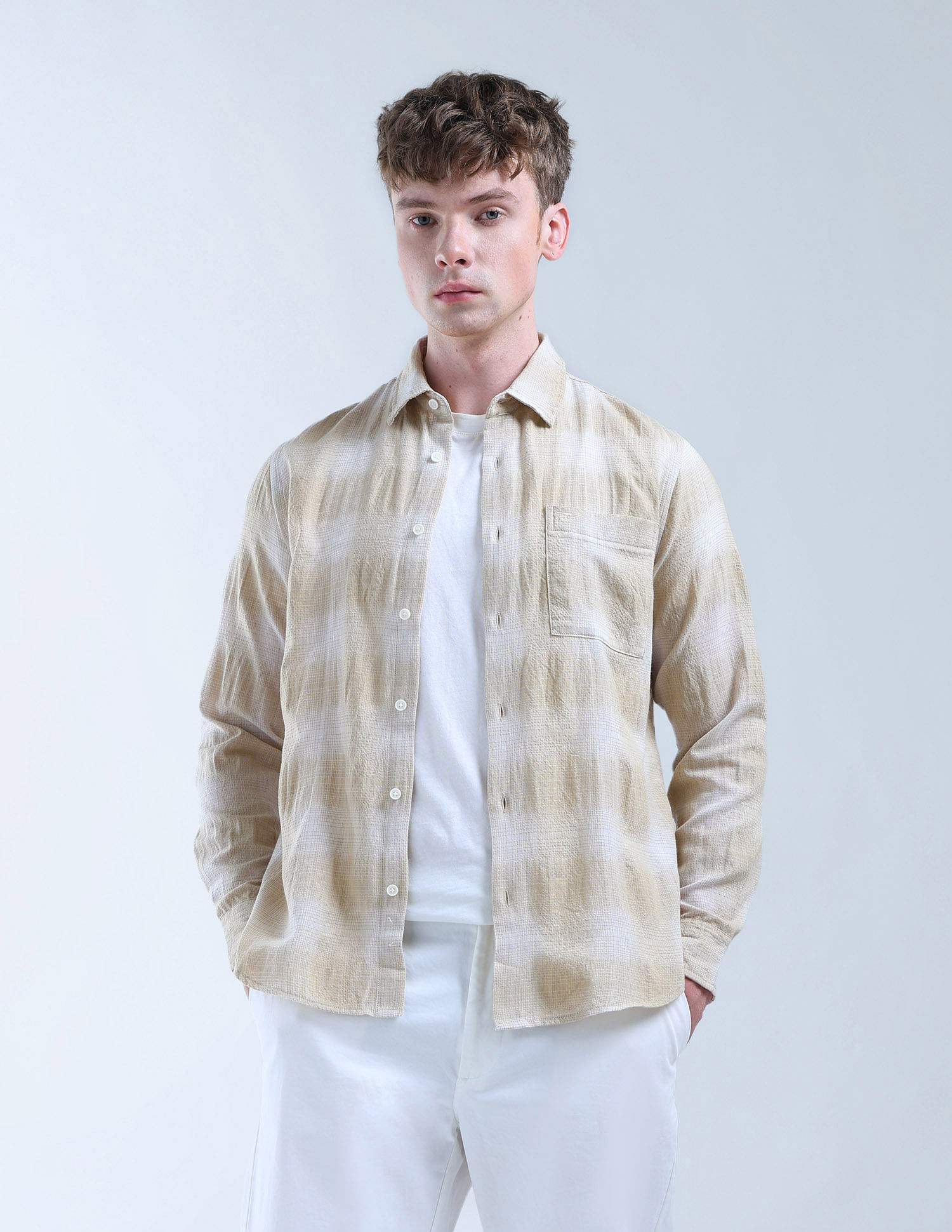 Flying Machine Plaid Checked Color Of Home Shirt